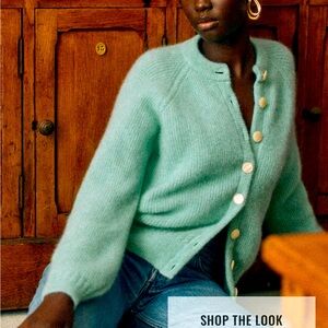 Sézane Othello Cardigan in Green-Gray, size XS